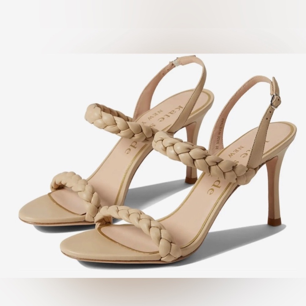 KATE SPADE NEW YORK WOMENS SAFFRON LEATHER DRESSY SLINGBACK SANDAL